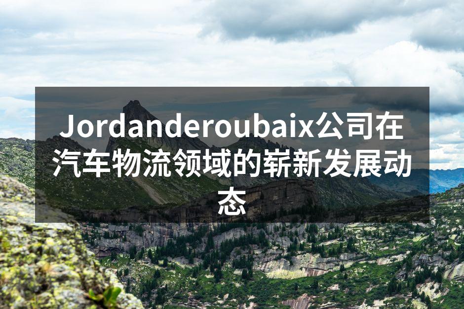 Jordanderoubaix公司新型物流管理系统界面