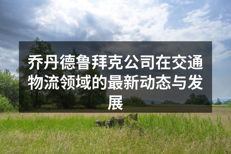 乔丹德鲁拜克公司的电动物流车辆